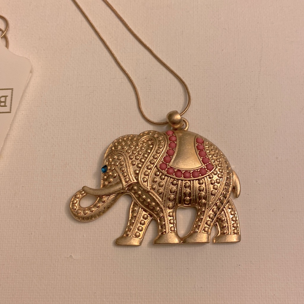 Bay Studio Long Gold Tone Elephant Necklace
